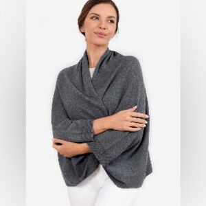 Ovcio Gray Wearable 100% Cashmere Luxury Wrap Cardigan Very Soft